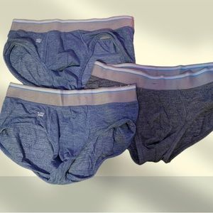 Mack Weldon 3 Pairs of AIRKNITx Performance Briefs, amen, Small, Blue and Gray
